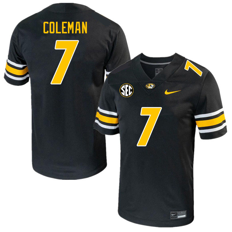 Men #7 DJ Coleman Missouri Tigers College 2023 Football Stitched Jerseys Sale-Black - Click Image to Close